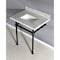 Kingston Brass 30X22 Carrara Marble Vanity Top W/Brass Feet Combo, Carrara Marble/Blk KVPB30MBSQ0 - alternate 4